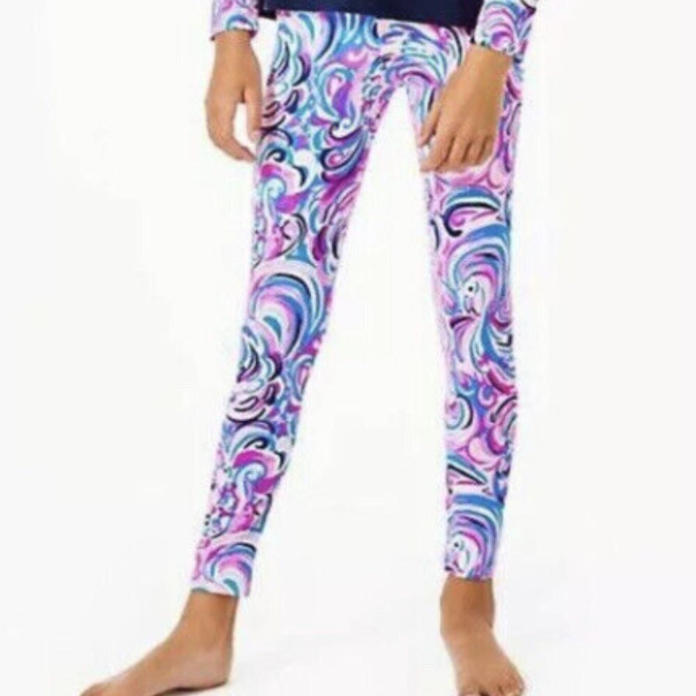 Lilly Pulitzer Girls Maia Legging in Raz Berry Flamingoals size XL (12-14) NWT